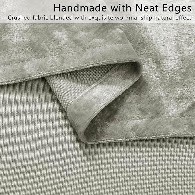 Silver Grey Crushed Velvet Curtains 52x108 inch Luxurious Thermal Insulated Soundproof Drapes for Living Room Bedroom Office Soft and Durable Light-Filtering Window Treatments, 2 Panels