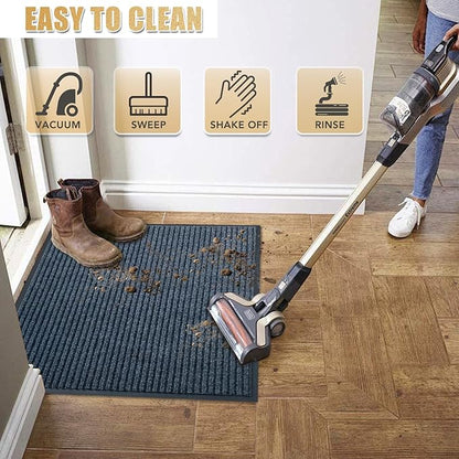 Front Door Mat,3'x6'Indoor Outdoor Door Mat,Heavy Duty Durable Welcome,Commercial Floor Mats Inside Outside Entrance, Waterproof All-Season, All-Weather Non Slip Backing Doormat for Entryway,Dark Gray