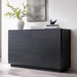 ACCOHOHO Modern 6 Drawer Dresser for Bedroom, 52" Wide Wooden Dressers with Large Storage,Handleless Chest of Drawers TV Stand for Living Room & Hallway, Curved Profile Design, Black