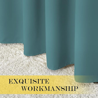 NICETOWN Door Curtain for Closet Doors 80 Inches Long 1 Panel, Blackout Doorway Curtain for Open Closet Bedroom, Room Divider Living Room for Privacy (Sea Teal, 1 Panel, 46W x 80L)