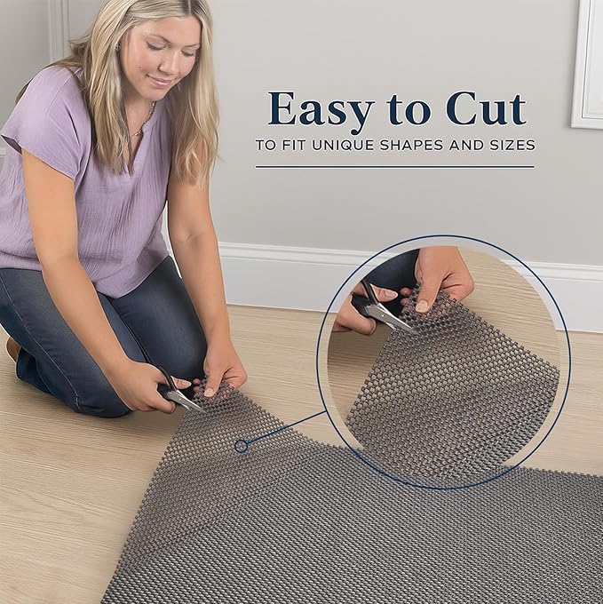 Veken 4x6 Ft Rug Pad Gripper for Hardwood Floors, Non Slip Rug Bedroom Pads for Area Rugs, Thick Dark Grey Rug Grippers for Tile Floors, Under Carpet Anti Skid Mat, Keep Your Rugs Safe and in Place