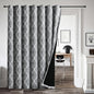 Beauoop 100% Blackout Curtains 84 Inches Long for Patio Sliding Door Grey Extra Wide Moroccan Geo Room Darkening Gray Thermal Soundproof Room Divider Grommet Window Treatment Drapes,100x84 Set of 1