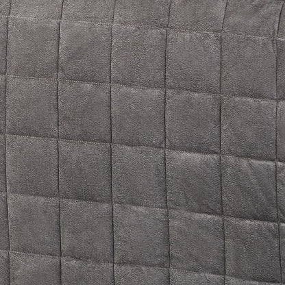 Camden Luxury Bedding | Neutral Charcoal Gray Color | Fitted Hollywood Daybed Bedding | Faux Suede Box Quilted Design | 5 Piece Set Includes Hollywood Cover, 2 Bolster Shams, and 2 Bolster Pillows