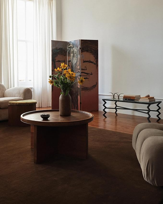 Hand-Tufted Wool Rectangle Area Rug – Soft Premium Wool Carpet for Living Room, Bedroom & Home Décor – 12X18 ft| Walnut – Durable, Non-Slip Backing, Handcrafted Rug