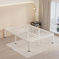 MAF 16 Inch Full Size Bed Frame White with Round Corner Legs Mattress Slide Stopper No Box Spring Needed Heavy Duty Metal Platform Bed Frames Under-Bed Storage Space, 3000 LBS Steel Slats Support