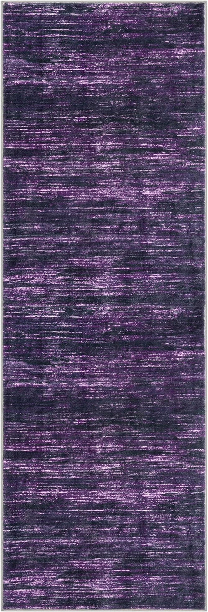 2x6 Modern Abstract Runner Rug for Hallways, Purple White Super Soft Hallway Decor Kitchen Rugs with Non-Slip, Non-Shedding Washable Runners for Entryway Bedroom Indoor