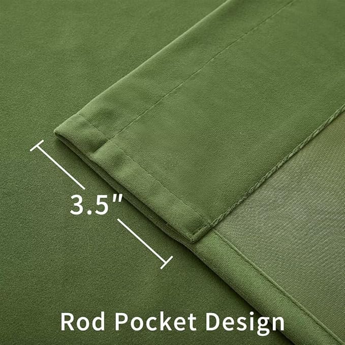Joydeco Green Velvet Curtains 84 inch 2 Panel, Room Darkening Super Soft Velvet Drapes for Bedroom Living Room Thermal Insulated Window Drapes, Luxury Blackout Rod Pocket Curtains,W52 x L84 inch