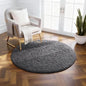 Ophanie Round Rug 2Ft Grey Circle Area Rug, Fluffy Fuzzy Bedroom Carpet, Plush Soft Shaggy Indoor Floor Gray Living Room Rugs for Kids Home Decor Aesthetic, Nursery