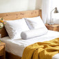 SyMax 7.8"x38" Body Pillow for Twin Bed, Memory Foam Bolster w/Removable Velvet Cover, Headboard Gap Filler Pillow, White