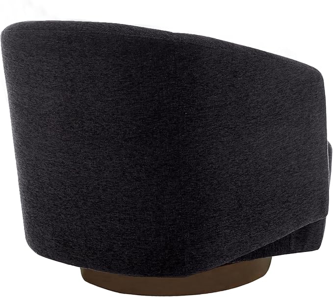 MINCETA Accent Chair,Modern Swivel Chairs for Living Room and Bedroom Reading with Wood Base,Performance Fabric in Charcoal Gray