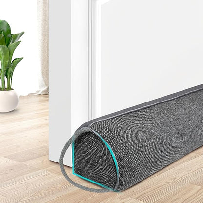 TORRAMI Under Door Draft Stoppers 30 Inch, Heavy Triangle Stop Draft Block Cold Air/Wind/Breeze Noise Blocker Door Sweeps Weather Stripping Bottom Seal Dark Gray