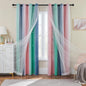 XiDi Curtains for Bedroom Decor, Rainbow Pinkgreen grey34/96