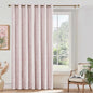 Beauoop Pink Floral Jacquard Blackout Curtains 84 Inches Long for Patio Sliding Door Extra Wide Chenille Flower Divider Room Darkening Thermal Soundproof Grommet Window Drapes, 100x84 Set of 1