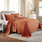 Superior 100% Cotton Basket Weave Bedspread with Shams, All-Season Premium Cotton Matelasse Jacquard Bedding, Quilted-Look Geometric Basket, Queen, Mandarin