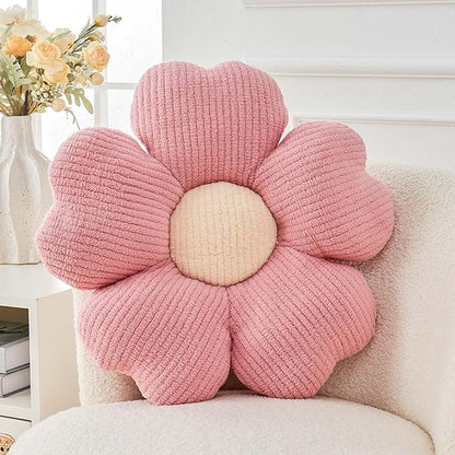 Kcvvcr Flower Throw Pillow, Cute Flower Shaped Pillow Decorative Throw Pillow for Bed Couch, Soft Daisy Pillows Floor Seating Cushion Cushions (19.6 Inch Pink)