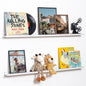 Fun Memories Picture Ledge Shelf, 48 Inch Floating Shelves Set of 2, Large Nursery Book Shelves for Toys Storage, Kids Bookshelf Wall Mounted for Wall Decor Books Photo Frames, White