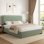 Queen Size Platform Bed Frame with Headboard, Boucle Upholstered Desige, Anti-Collision Corners, Soft Rounded Corners, No Box Spring Required, Easy Assembly, Noise Free