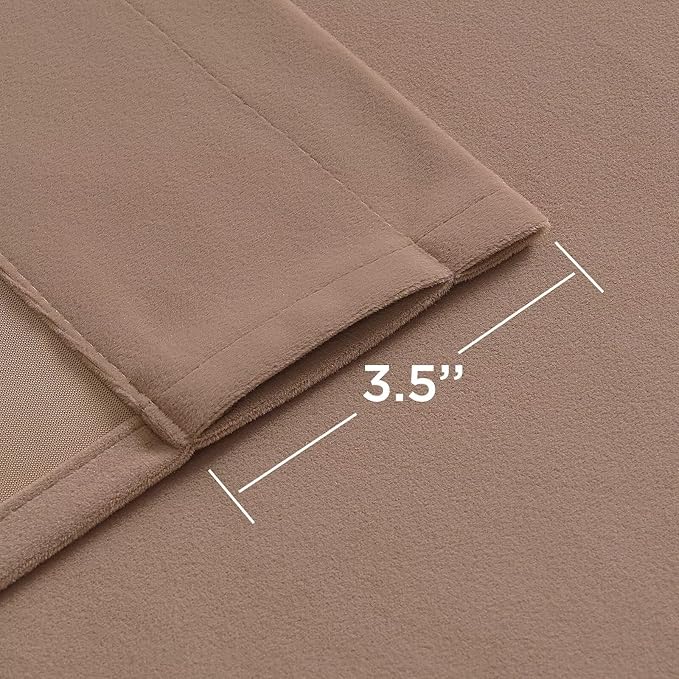 Joydeco Velvet Curtains Rose Beige Blackout Curtains Thermal Insulated 72 inches Long Window Curtains Super Soft Room Darkening Drapes for Bedroom Living Room Elegant Rod Pocket 2 Panels Rose Beige