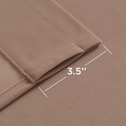 Joydeco Velvet Curtains Rose Beige Blackout Curtains Thermal Insulated 72 inches Long Window Curtains Super Soft Room Darkening Drapes for Bedroom Living Room Elegant Rod Pocket 2 Panels Rose Beige