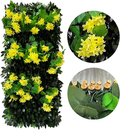 GLANT Expandable Fence Privacy Screen for Balcony Patio Outdoor,Decorative Faux Ivy Fencing Panel,Artificial Hedges (Single Sided Leaves) (1, Branches -Yellow Muxiang)