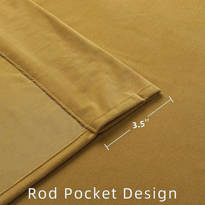 Joydeco Brown Velvet Curtains 120 inch Length 2 Panels, Luxury Blackout Rod Pocket Thermal Insulated Window Curtains, Super Soft Room Darkening Drapes for Living Dining Room Bedroom,W52 x L120 inches