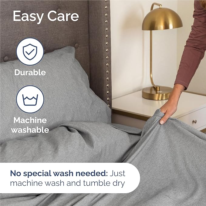 Twin XL 4 Piece Sheet Set - Cooling & Breathable - Hotel Luxury Bedding, Includes Fitted Sheet for Women, Men, Kids & Teens - 1 Flat, 1 Fitted Sheet, 2 Pillowcases w/Deep Pockets - Heathered Grey