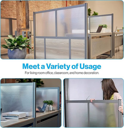 NBF Office Partitions - Cubicle Privacy Panel Wall Divider - Modern Room Separator with Quick Assembly - Indoor Laminate Free Standing Portable Room Divider Panel - 76" H x 96" W (Gray)