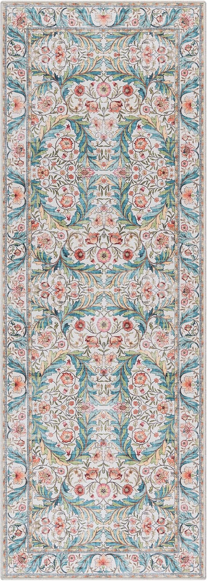 Gertmenian Indoor Boho Area Rug | Home Decor for Entryway, Bedroom, Living Room, Office, Kitchen | Non Slip, Soft, Printed Accent Rugs | Altair, Ivory, 2x6 Runner, 24501