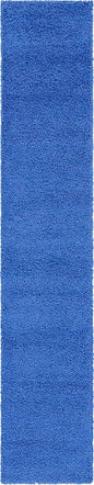 Unique Loom Solid Shag Collection Area Rug (2' 6" x 13' 1" Runner, Periwinkle Blue)