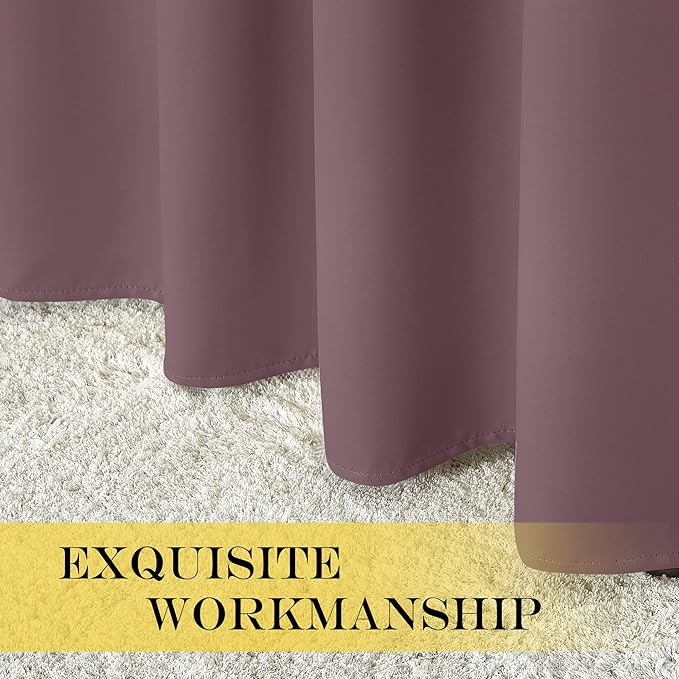 NICETOWN Blackout Patio Curtains 100 x 144 Inches Long for Sliding Door Extral Wide Blackout Curtain Panels Thermal Insulated Room Divider - Grommet Top, 100" W x 144" L, 1 Panel, Dry Rose
