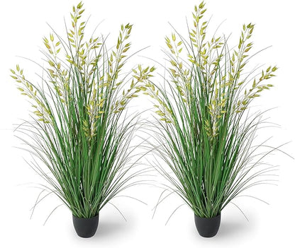 Silk Plants Artificial Plants Artificial Wheat Grass Faux Plants Fake Grass Plant Fake Green Plants Tall Fake Plants 47in Tall Suitable Indoor Home Decor Outdoor Porch Terrace Decor（2pcs