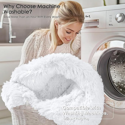 OLANLY 5x7 Machine Washable Large Area Rugs for Living Room, Bedroom, Soft Fluffy Shaggy Bedside Rug, Indoor Floor Carpet for Kids Girls and Boys, Dorms, Nursery, Home Decor Aesthetic, White