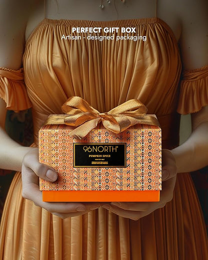 96NORTH Luxury Pumpkin Soy Candle | Large 3 Wick Jar Candle | Halloween & Fall Decor | Up to 40 Hours Burning | 100% Natural Soy Wax | Relaxing Aromatherapy Candle | Halloween Fall Candle Gift