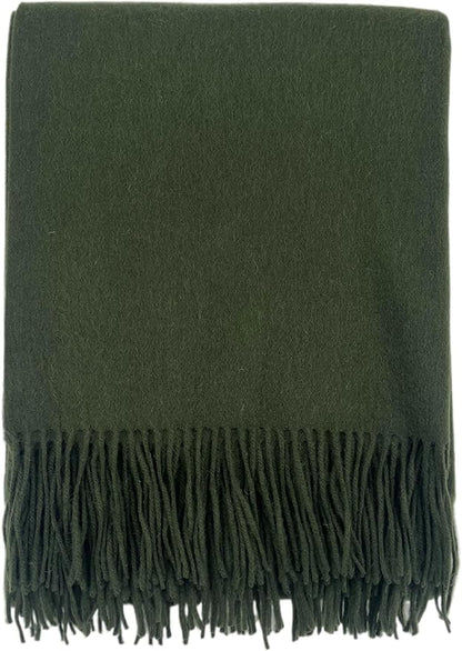 Alashan Cashmere Blend Ripple Finish Woven Throw (Olive)