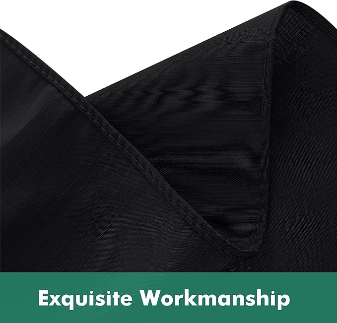 Biscaynebay Wrap Around Bed Skirts with Split Corners for Queen Beds 14" Drop, Black Elastic Dust Ruffles Adjustable Easy Fit Wrinkle & Fade Resistant Silky Luxurious Fabric Machine Washable
