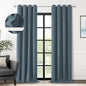 ChrisDowa 100% Blackout Blue Solid Curtains 120 Inches Long 2 Panels for Bedroom Living Room,Farmhouse Room Darkening Thermal Insulated Soundproof Grommet Top Window Treatment Drapes,52x120