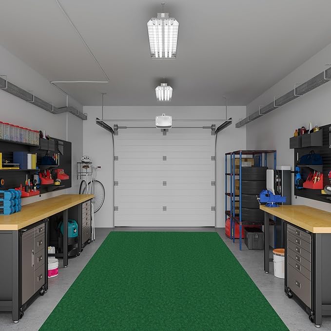 Ottomanson 6'6" x 14' Hallway Runner with Scraper Pile - Extra Durable Non-Slip Rug Mat for Indoor & Outdoor Use - Ideal for Kitchen, Entryway & Garage - High-Traffic Carpet, Green