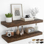 RICHFOCUS 36Inch Floating Shelves for Wall 2 Pack Shelves for Bedroom|Kitchen|Bathroom Wall Mounted Rustic Wood Floating Shelf with Invisible Brackets for Books|Storage|Decor, Rustic Brown