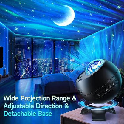 Northern Galaxy Light Projector, 300+Modes & 5 Films Star Projector, 15 White Noise & Bluetooth Moon Galaxy Projector, Valentines Day Gifts, Gifts Star Lights for Ceiling, Bedroom Decor