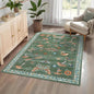 Mushroom Insect Area Rug 4x6 Green