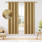 ChrisDowa 100% Blackout Mustard Yellow Solid Curtains 72 Inches Long 2 Panels for Bedroom Living Room,Farmhouse Room Darkening Thermal Insulated Soundproof Grommet Top Window Treatment Drapes,52x72
