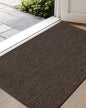 Color&Geometry Ultra-Thin Indoor Door Mat, 26"x47" Low-Profile Non-Slip Entryway Rug with Modern Geometric Texture, Washable Doormat for Entrance, Front Doors, Brown(Rolled-up NO Creases)