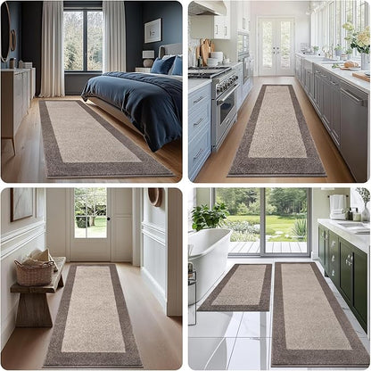 Washable Area Rug 34" x 60", Non Slip Kitchen Rug for Floor, Absorbent Entrance Runner Rug for Bedroom, Living Room, (Roll Packing)
