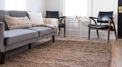 Unique Loom Solid Shag Collection Area Rug (5' 1" x 8' Rectangle, Sandy Brown)