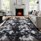 PAGISOFE Black White Grey Bedroom Rugs 4x6 Ft, Soft Fluffy Fuzzy Plush Indoor Floor Area Rug for Living Room Kids Room Playroom Dorm Home Office Nursery Men Boys Rooms Decor Carpet Aesthetic