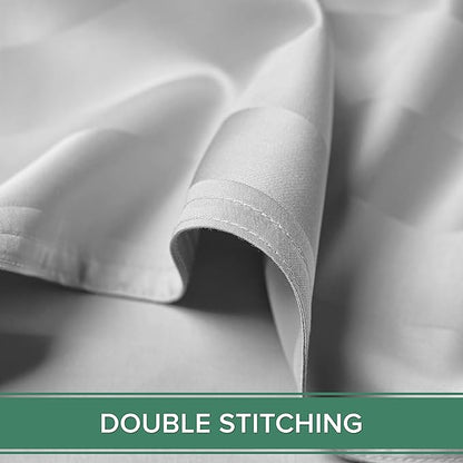 Pure Bamboo Full Sheets, Genuine 100% Organic Viscose Derived from Bamboo Bed Sheet Set, Luxuriously Soft & Cooling, Double Stitching, 2 Year Quality Promise (Full, Jacquard White)
