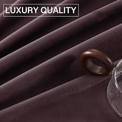 StangH Purple Curtains 84 Inch - Luxury Thermal Light Blocking Privacy Velvet Drapes for Bedroom & Living Room, Super Soft Noise Reducing Window Treatments, W52 x L84, 2 Panels