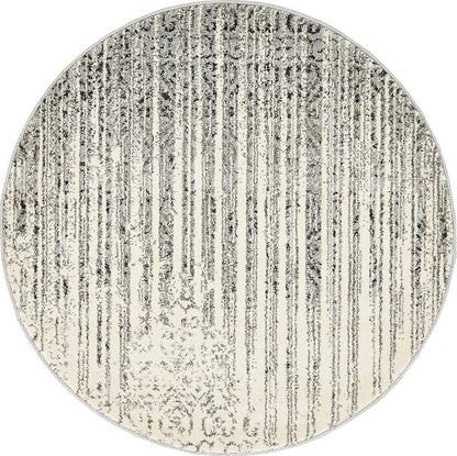 Unique Loom Del Mar Collection Area Rug - Jennifer (3' 3" Round, Gray/ Black)