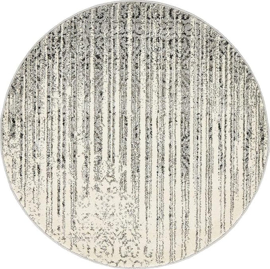 Unique Loom Del Mar Collection Area Rug - Jennifer (3' 3" Round, Gray/ Black)
