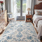 jinchan Torino Floral 5x7 Area Rugs, Vintage-Inspired Design Accent Rug, Machine Washable Ultra-Thin Low-Pile Non-Slip Traditional Carpet for Living Room Bedroom Dining Room Home Office, Turquoise